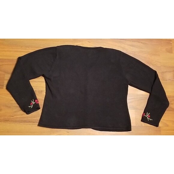 Work in Progress XL Holiday Sweater Black Embroidered Detail Christmas T13 - Picture 4 of 6